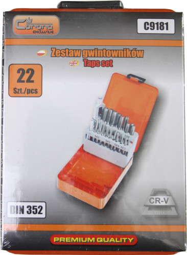 Zestaw gwintowników Corona C9181 M3 - M12 22 szt.